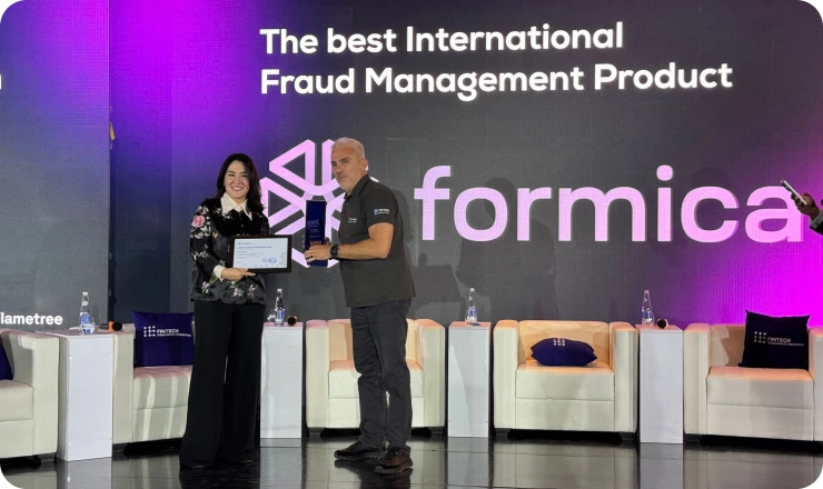 Formica AI recognized as the best international fraud management product for financial security solutions.